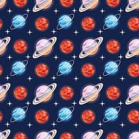 Planet Seamless Pattern Design vector