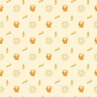 Brain Seamless Pattern Design vector