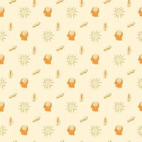 Brain Seamless Pattern Design vector