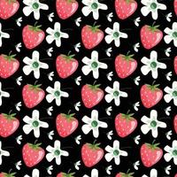 Strawberry Seamless pattern design vector