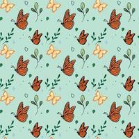 butterfly Seamless Pattern Design vector