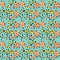 owl Seamless pattern design vector