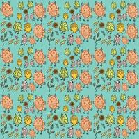 owl Seamless pattern design vector