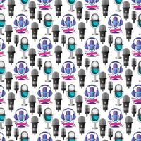 Podcast Seamless pattern design vector