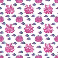 Sea Fish Seamless Pattern Design vector