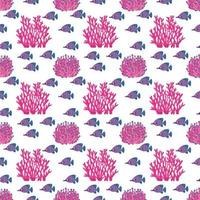 Sea Fish Seamless Pattern Design vector