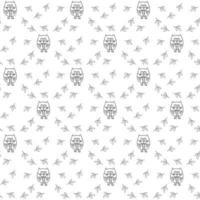 Cute Owl Seamless Pattern Design vector