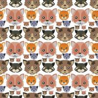 Cats Seamless Pattern Design vector