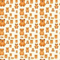 teddy Seamless Pattern Design vector