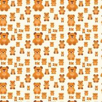 teddy Seamless Pattern Design vector