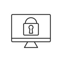 Computer security vector illustration, flat design sign