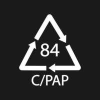 Composites recycling symbol 84 C PAP. Black Vector illustration