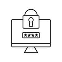 concepto de seguridad de datos. protección de datos y trabajo seguro, icono de diseño plano vector