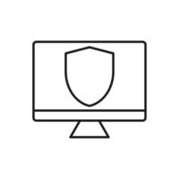 Computer protection icon flat design vector