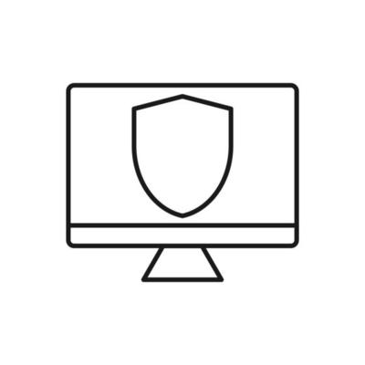 Computer protection icon flat design vector