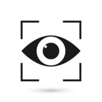 icono de seguridad de escaneo de retina, estilo de diseño plano vector