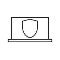 Computer or laptop protection icon flat design vector