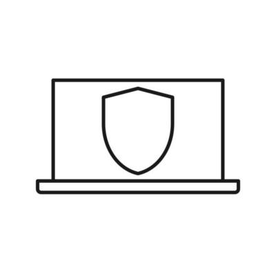Computer or laptop protection icon flat design vector