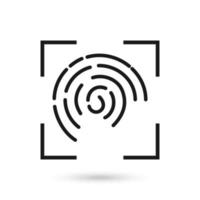 Fingerprint Scanning Identification System. Flat Design vector