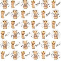 Cats Seamless Pattern Design vector