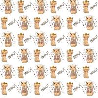 Cats Seamless Pattern Design vector