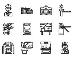 Railway outline icon and symbol for website, application vector