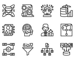Data Science outline icon and symbol for website, application vector