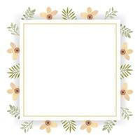Beautiful floral card with frame vector