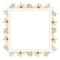 Beautiful floral card with frame vector