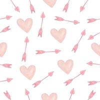 Watercolor valentines seamless pattern vector