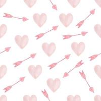 Watercolor valentines seamless pattern vector