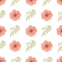 Watercolor flower seamless pattern vector