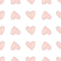 Watercolor hearts seamless pattern vector