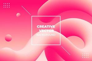 Abstract 3d Liquid background design Vector Pink color. Horizontal modern backdrop. Fresh colorful