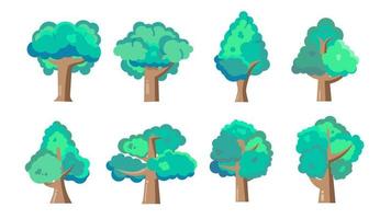 Tree flat illustration set vector