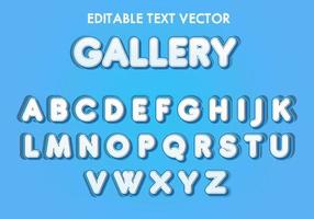 Gallery text effect vector editable simple blue and white