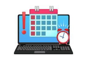 deadline calendar and alarm clock vector