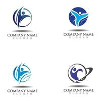 Globe abstract person logo business graphic design isolated on white vector