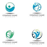 Globe abstract person logo business graphic design isolated on white vector