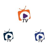 Plantilla de vector de diseño de logotipo de icono inteligente de televisión o televisión