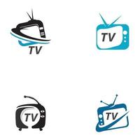 Plantilla de vector de diseño de logotipo de icono inteligente de televisión o televisión