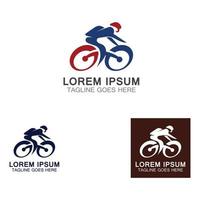Icono de vector de diseño deportivo de logotipo de ciclismo, concepto de negocio de plantilla de símbolo
