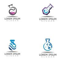 Lab Science and Research logo Design pharmaceutical Concept Template vector