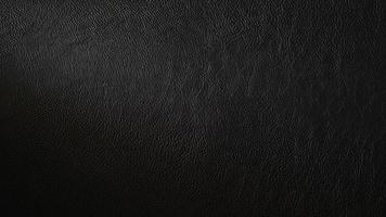 Macro shot of detailed black leather background. Dark textured close-up on quality leather parchment. Can be used in the background for luxury products and designs. photo