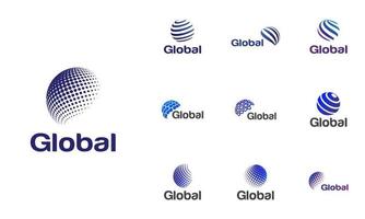 Abstract globe logo design set vector