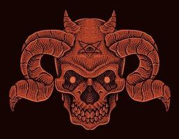 illustration vector demon skull head
