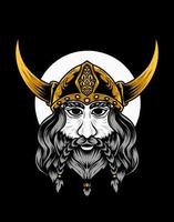 illustration vector viking warrior head