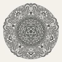 Elegant Circle mandala with goat skull on white background vector