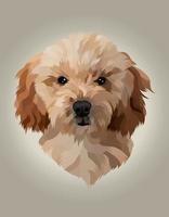 ilustración vectorial realista cabeza de perro vector