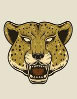 vector de ilustración aislada cabeza de guepardo